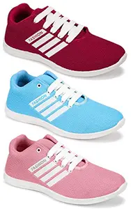TYING Multicolor (5048-5053-5054) Women's Casual Sports Running Shoes 6 UK (Set of 3 Pair)