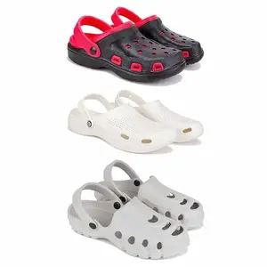 DRACKFOOT-Lightweight Classic Clogs || Sandals with Slider Adjustable Back Strap for Men-Combo(3)_G-3017-3147-3135-9 Grey