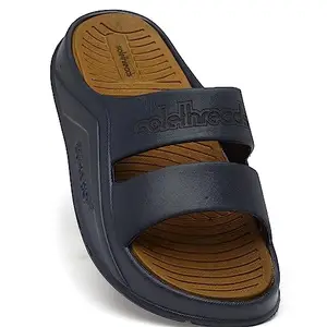SOLETHREADS SLIDE SPRAWL | Rugged | Outdoor | Adventure | TPR Sole | Anti Skid | Long lasting | Tough | Cool | Slippers | Flip Flops for Men | 7UK | NAVY