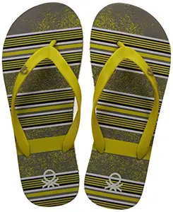 United Colors of Benetton Men's Yellow Flip-Flops - 9 UK/India (43 EU)