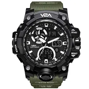 V2A Analogue - Digital Men's Watch (Black Dial Green Colored Strap)