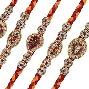 Rakhi For Brother, Bhaiya, Bhai | Rakhi Combo | Rakshabandhan Gift Set| Rakhi Gift| Kundan Rakhi Combo Set| Rakhi Set for Brother Bhabhi