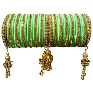 Pista green color bangles: Pista green color Bridal Velvet Bangles for Girls and Women (2.2)