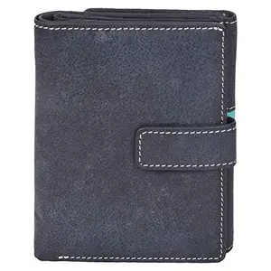 Leatherman Fashion LMN Genuine Leather Unisex Black Wallet 9 Card Slots