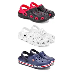 DRACKFOOT-Lightweight Classic Clogs || Sandals with Slider Adjustable Back Strap for Men-Combo(3)-3017-3057-3015-7 Blue