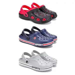 DRACKFOOT-Lightweight Classic Clogs || Sandals with Slider Adjustable Back Strap for Men-Combo(GF)-3017-3015-3067-10 Grey