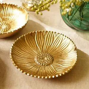 Pure Home + Living, Aluminium Gold Plate (25cm x 25cm x 6cm, Gold)