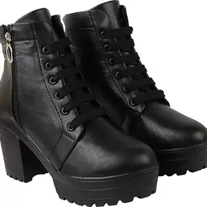 STRASSE PARIS Women's Chunky Heel Combat Boots – Side Zip, Stylish & Comfortable,6