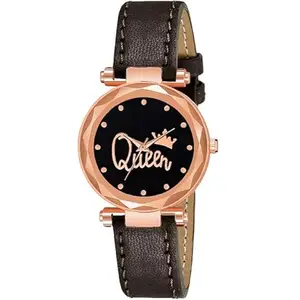 ARDENO Analogue New Flower Butterfly Print Dial Lathers Strap Girls and Womans Watches Analogue Queen Designer Dial Leather Strap Watch for Girls and Women (Brown)