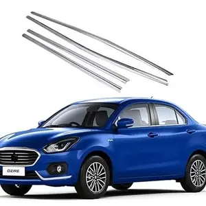 AUTOSMARTLOOK Car Lower Chrome Window Garnish for Maruti Swift Dzire (2017-2019)