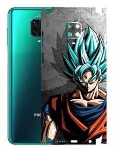 AtOdds - Redmi Note 9 Pro Mobile Back Skin Rear Screen Guard Protector Film Wrap (Coverage - Back+Camera+Sides) (Goku)