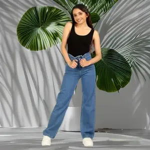 High-Waisted Vintage Skinny Denim Jeans for Women Blue