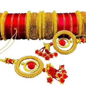Ivami Designs RED BRIDAL CHUDA CHURA Bridal Punjabi Choora Red and Golden Small Chuda Set for Marriage for Girls and Women. Latest Chooda Gives You Royal Look (2.4)