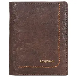LMN Genuine Brown Color Leather Note Case for Women and Men V_04_01_090_ (8 Credit Card Slots)