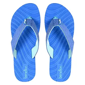 United Colors of Benetton UCB Women's Multi-Layered High Fashion Comfortable, Blue EVA Flip Flops and house slippers
