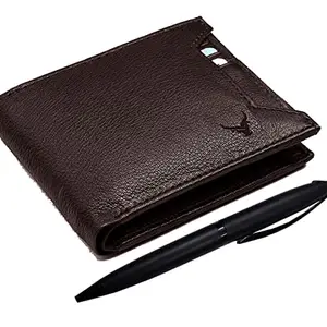 BUFFHIDE" RFID Protected Leather Pen& Wallet Combo for Men.