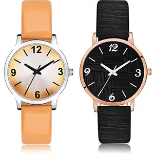 NEUTRON Fashion Analog Orange and Black Color Dial Women Watch - GM354-GM320 (Pack of 2)