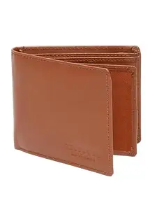 TEAKWOOD LEATHERS Men tan Leather Bi-Fold Wallet | with Featuring 6 Card Slots, A Spacious Cash Compartment, A Transparent ID Window, 2 Hidden Pocket | T_WLT_SZ_10CA