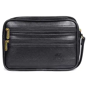 THE CLOWNFISH Men Multipurpose Travel Pouch Cash Money Pouch Wrist Handbag Coin Purse (Black)