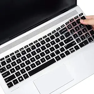 Saco Keyboard Skin Cover Compatible for 15.6 inch HP Pavilion Gaming 15-ec2146AX | 15-Ec2048Ax Series Laptop - Black