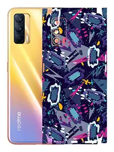 AtOdds - Realme X7 Mobile Back Skin Rear Screen Guard Protector Film Wrap (Coverage - Back+Camera+Sides) (Abstract)