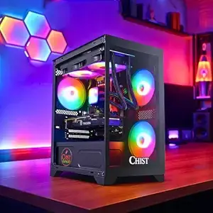 CHIST Workstation RYZEN 5 5600X (6 cores 12 Threads, DDR4 16GB Ram, 512GB NVMe SSD, 650W PSU Liquid Cooler 3 RGB Fan Windows 11 Pro WI-FI Bluetooth) (RTX 3050 6GB DDR6)