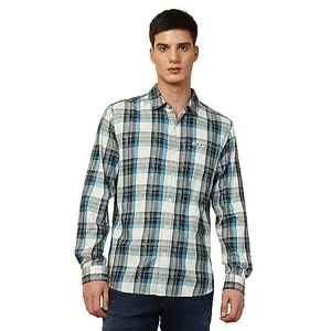 Wrangler Men's Regular Fit Shirt (WMSH007066_Blue