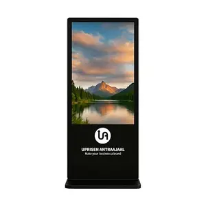 Uprisen Antraajaal 55 Inch Digital Standee for Advertising Half Glass Full HD Resolution Screens Led Display for Restaurants, Shopping Mall, Airport (1 Year Warranty)