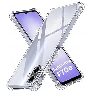 Lustree Samsung Galax F70e Back Cover Transparent Case | Clear TPU Shockproof Case with Four Corner Protection & Raised Camera Guard | Slim Protective Mobile Phone Cover for Samsung Galax F70e