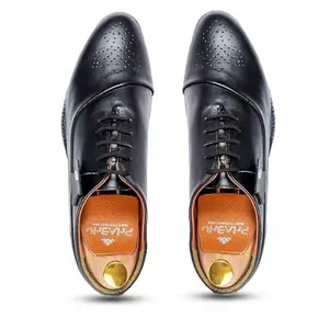 PHABHU Handmade Black Italian Leather Brogue Shoes for Men | Formal Shoes 6-12 UK Size (7)