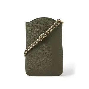 Accessorize London Women's Green Cord Strap Phone Bag | Wallet for Women Stylish |Latest Ladies Small Wallet Purse |Purse for Women Handbag