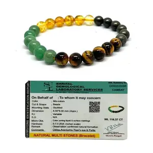 Money Magnet Crystal Bracelet for Men and Woman, Pyrite, Tiger Eye, Citrine & Green Aventurine for Attracting Money, Crystal Healing Natural Gemstone Bracelet, Wealth Financial Success & Good Luck (L)