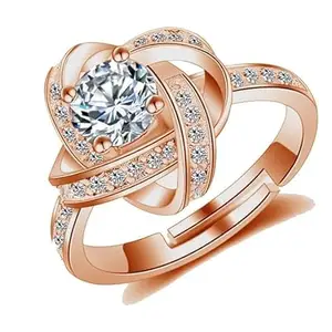 KRYSTALZ Stylish Valentine Gift Zircon Resizable Adjustable Ring for Women & Girls