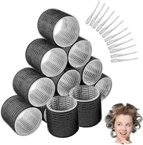 APOEM 6-Piece Curler Curls Set, Large Hair Rollers, No Heat, Self-Adhesive Rollers with 12 Duckbill Clips, DIY Hair Styling, Hairdresser Curlers for Long, Medium, Small Hair