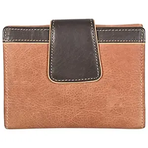 Leatherman Fashion LMN Genuine Leather Unisex Brown Beige Wallet 9308