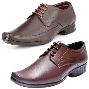 Vitoria Men's Graceful PU Formal/Party Shoes | 2 Shoes Combo with Free Belt | Stylish & Comfortable | Ideal for Office, Casual Outings, Parties (8192_VTR004)(Multicolor)(Size: 7UK)