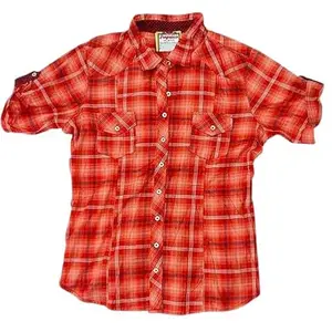 Beautiful Orange Cheque Crop top Shirt for Wedding, Gifts, Party, Diwali Festivals