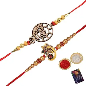 Ganesh ji/BHAI Designe For Bhaiya/Brother/Bhai With Roli Chawal And 1 Greeting Card -1368