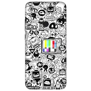 GADGET GEAR Gadget Gear Vinyl Skin Back Sticker Customised TV Doodle (6) Mobile Skin (Not a Cover) Compatible with Xiaomi Redmi Note 7S (Only Back Panel Coverage)