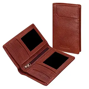 ABYS Genuine Leather Unisex Bombay Brown Card Holder Wallet (8501DQ-SA)