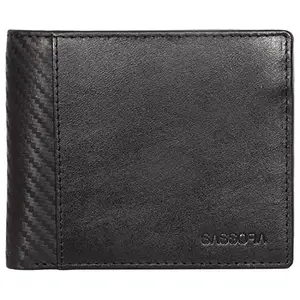 Sassora Genuine Leather Medium Black Men's RFID Wallet