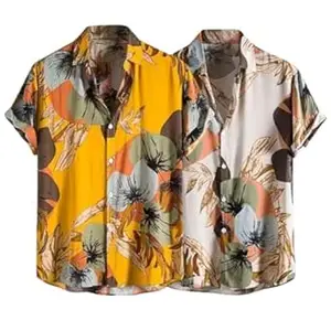 Leriya Fashion Men's Rayon Regular Fit Casual Shirt | Stylish | Printed| Formal|Solid Short Sleeve | Trendy | Summer-Button Down (Available in Plus Size)