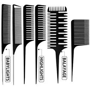 Patelai 6 Pieces Highlighting Weaving Comb Dyeing Hair Comb Weaving Sectioning Foiling Comb Rat Tail Styling Hair Dyeing Combs for Highlights Foiling Balayage Hair Coloring (Various Styles)