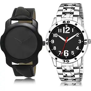 NIKOLA Heart Analog Black and Silver Color Dial Men Watch - BL46.22-(53-S-19) (Pack of 2)