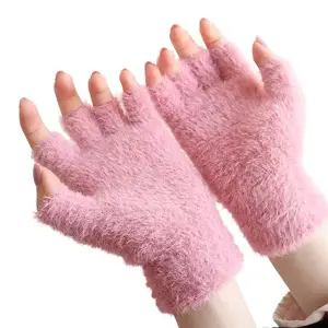 Fashionio�Women/Ladies/Girl's (Fingure Cut) Soft & Cozy Premium Winter Warm Hand Gloves Pink Color fit for 12 Years & Above - Pack of 1 Pair