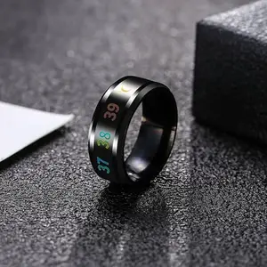 Women Smart Temperature Black Ring (IR854)