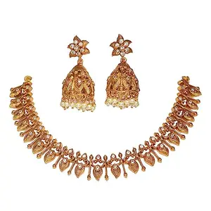 TALISH Traditional Ethnic Gold Plated Designer Necklace Set For Women (Necklace Set-07)