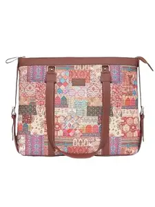 ZOUK Office Bag | Stylish Bags for Office Use | Laptop Bag 15.6 inch | Stylish Tote for Office Use | Purse for Women | Vegan Leather Handbag | Daily & Travel Use | Kutch Gamthi