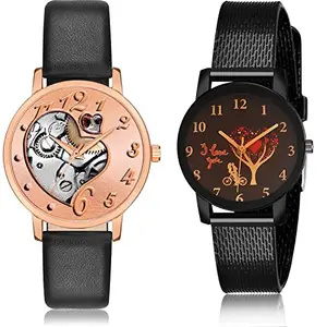 NEUTRON Designer Analog Rose Gold and Black Color Dial Women Watch - GM371-G531 (Pack of 2)