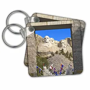 3dRose South Dakota, Mount Rushmore National Memorial - Key Chains, 2.25 x 2.25 inches, set of 2 (kc_94288_1)